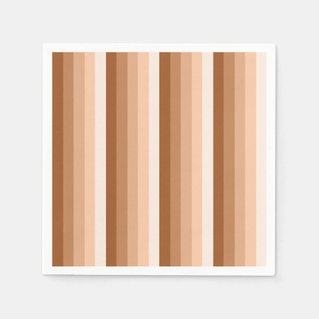 Burnt-Orange-Schattenstreifen Serviette (Vorderseite)