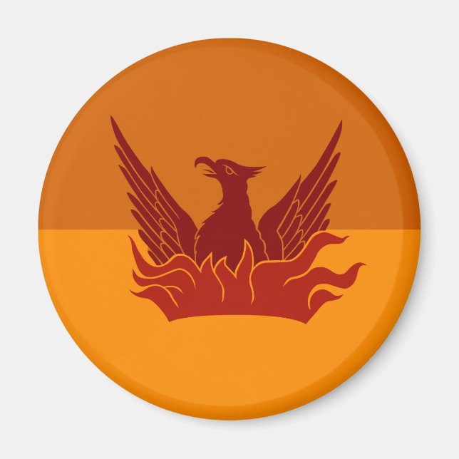 Burnt Orange SF Fog & Gold Flag Magnet (Vorne)