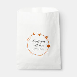 Burnt Orange Simple Heart Wreath Wedding Geschenktütchen