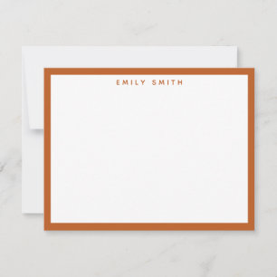 Burnt Orange Simple Modern Note Card Mitteilungskarte
