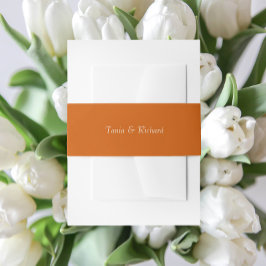 Burnt Orange Simple Stylized Name Wedding Einladungsbanderole