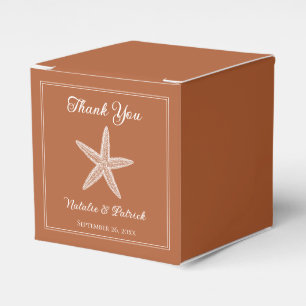 Burnt Orange Starfish Gastgeschenk Hochzeit Boxes Geschenkschachtel