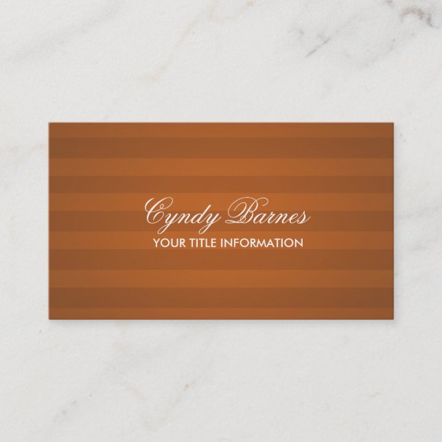 Burnt Orange Stripe Business Card Visitenkarte (Vorderseite)