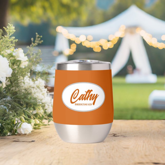 Burnt Orange Stylized Name Wedding Bridesmaid (Hochzeit (gedreht))