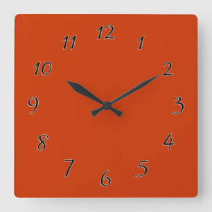 Burnt Orange Template Quadratische Wanduhr