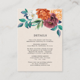 Burnt orange Terracotta Blumenzwiebeldetails Begleitkarte