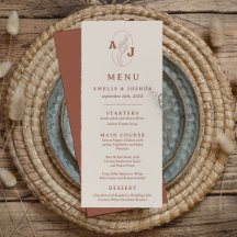 Burnt Orange Terracotta Flat Menu