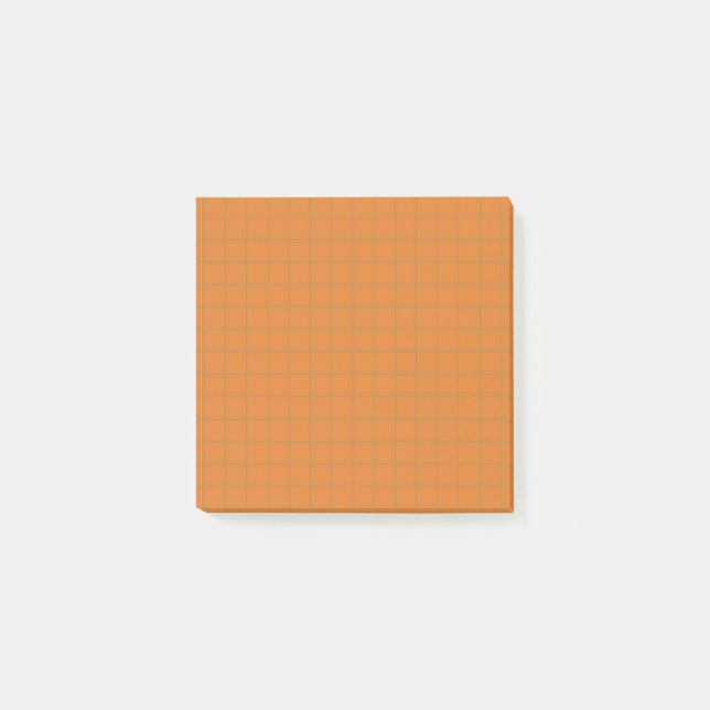 Burnt Orange Terracotta Karo Pattern Cosy Grid Post-it Klebezettel (Vorderseite)