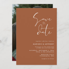 Burnt Orange Terracotta Moderne Minimalistische Ho Einladung