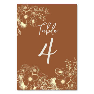 Burnt Orange Terracotta Wedding Tischnummer