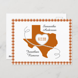 Burnt Orange Texas Curling Ribbon Save the Date Postkarte