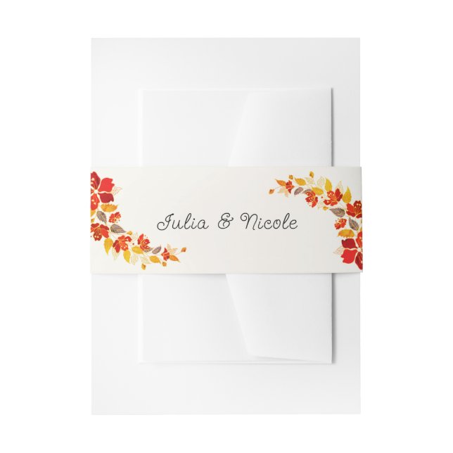 Burnt Orange Tropical Hibiskus Florals Wedding Einladungsbanderole (Vorderseite Beispiel)