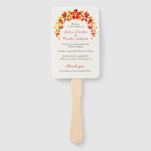 Burnt Orange Tropical Hibiskus Florals Wedding Fächer