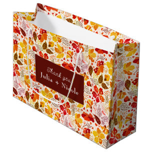 Burnt Orange Tropical Hibiskus Florals Wedding Große Geschenktüte