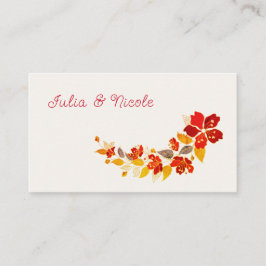 Burnt Orange Tropical Hibiskus Florals Wedding Platzkarte
