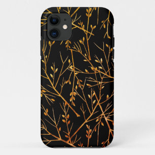 Burnt Orange Twigs auf Black Case-Mate iPhone Hülle