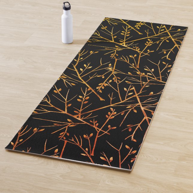 Burnt Orange Twigs auf Black Yogamatte (Beispiel)