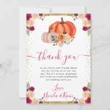 Burnt Orange und Red Floral Pumpkins Hochzeit im H