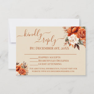 Burnt Orange und Rust Floral UAWG Einladung