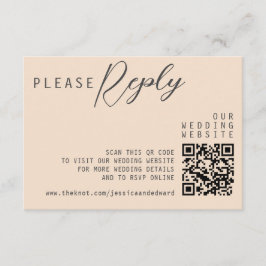 Burnt Orange Wedding Details Qr Code Einfaches Chi Begleitkarte