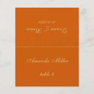 Burnt Orange Wedding Platzkarte