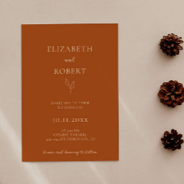 Burnt Orange Wedding Terracotta Einfache Elegante Einladung