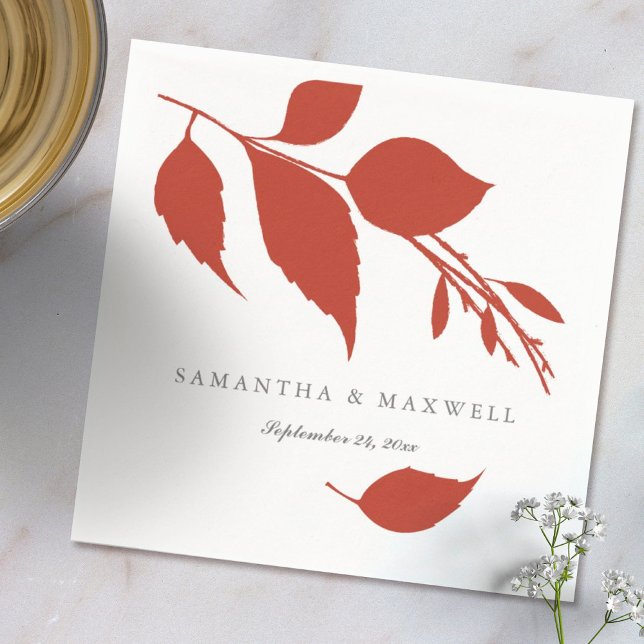 Burnt Orange Wedding Theme Cocktail Napkins Serviette (Orange wedding theme custom cocktail napkins by Victoria Grigaliunas Do Tell A Belle)