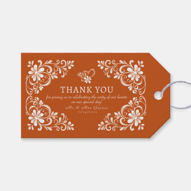 Burnt Orange Wedding Vielen Dank für Ihr Interesse Geschenkanhänger (Vorderseite (Horizontal))