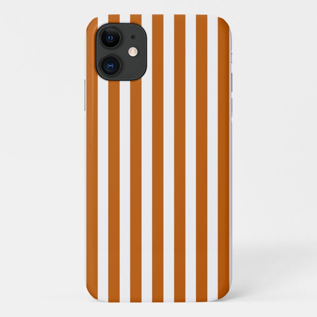 Burnt-orange-weiße Süßigkeiten Streifen Case-Mate iPhone Hülle (Rückseite)