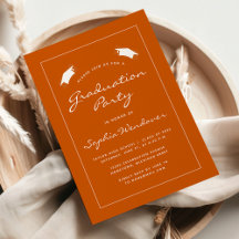 Burnt Orange White Border Graduation Party 2025