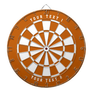 Burnt Orange & White   Breitflächiger Schriftart Dartscheibe