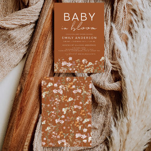 Burnt Orange Wildblume Baby in Bloom Baby Dusche Einladung