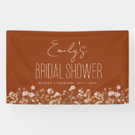 Burnt Orange Wildblume Boho Brautparty Banner