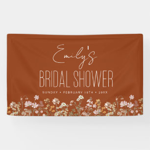 Burnt Orange Wildblume Boho Brautparty Banner