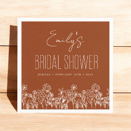 Burnt Orange Wildblume Boho Brautparty Serviette