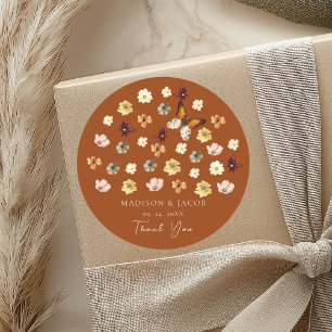 Burnt Orange Wildblume Boho Wedding Stickers