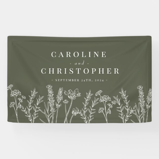 Burnt Orange Wildblume Wedding Banner (Horizontal)