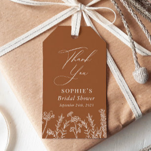 Burnt Orange Wildflower Bridal Shower Favor Geschenkanhänger