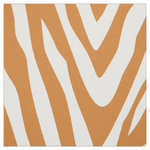 Burnt Orange Zebra Print Large Scale Stoff