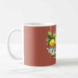 Burnt Red Yellow Lemons Italian Bowl Kaffeetasse