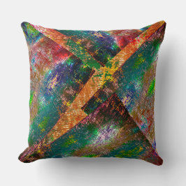 Burnt rustikale farbige und chaotische Bildschicht Kissen