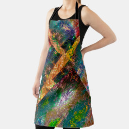 Burnt rustikale farbige und chaotische Bildschicht Schürze