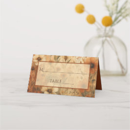 Burnt Sienna Boho Floral Elegant Wedding Write-In Platzkarte
