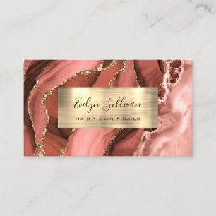 Burnt Sienna Brown Gold Agate Business Card Visitenkarte