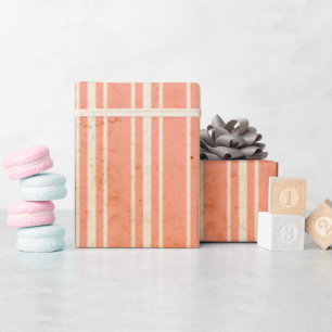 Burnt Sienna Orange Vintag Strip Wrapping Paper Geschenkpapier