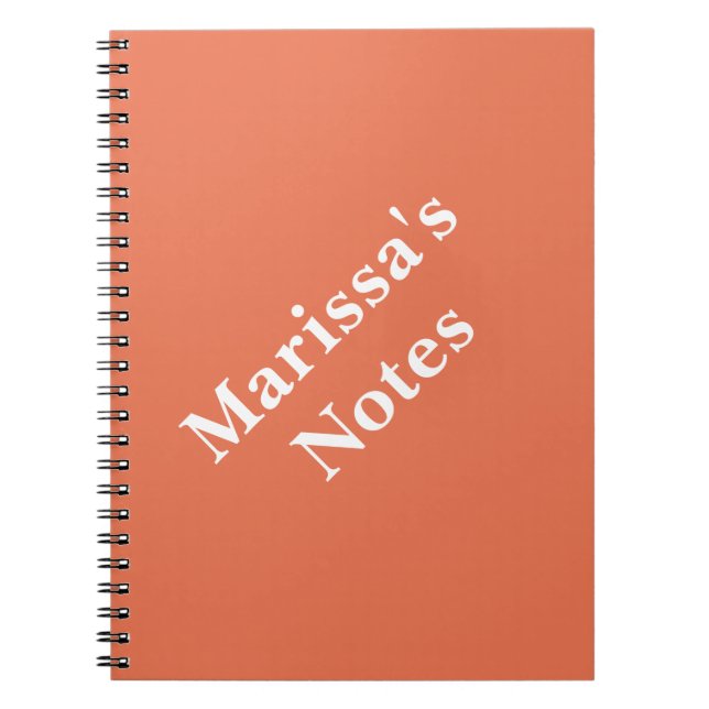 Burnt Sienna Personalizable Grundschule Notizblock (Vorderseite)