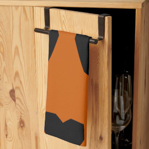 Burnt Sienna und Black Geometric Geschirrtuch
