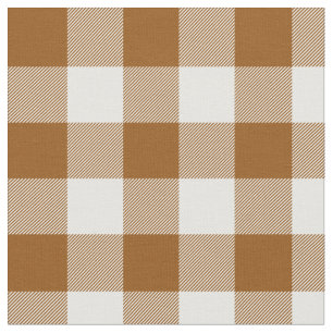 Burnt Sienna und White Gingham Kariert Stoff