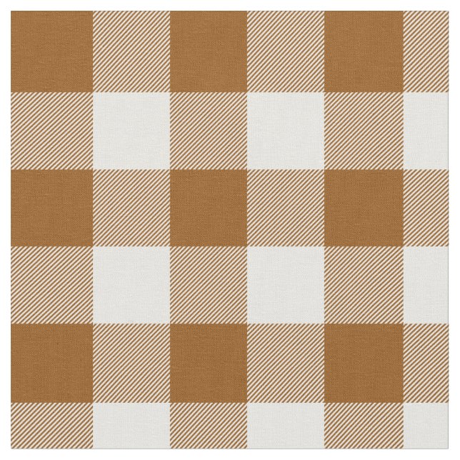 Burnt Sienna und White Gingham Kariert Stoff (Nahaufnahme)