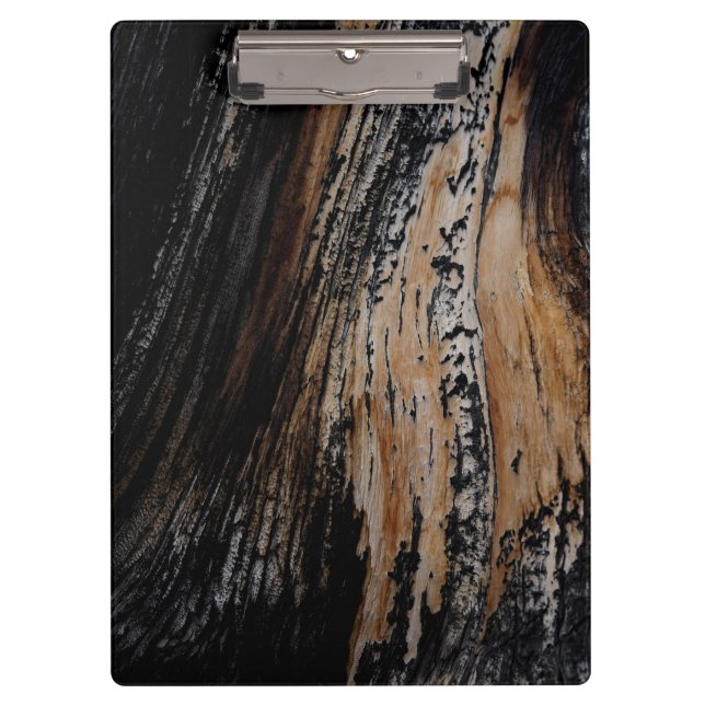 Burnt Tree Bark Texture Klemmbrett (Vorderseite)